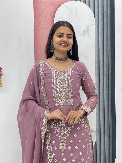 New Designer Party Wear Top Plazzo & Dupatta Set