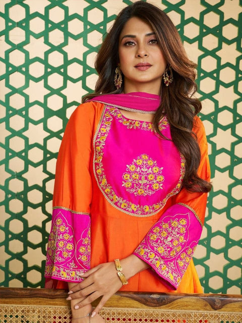 New Premium Chanderi Cotton with inner Kurti with Duppata