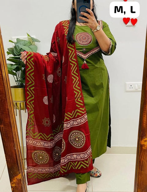 New beautiful  Heavy Cotton handwork weaving and prints Suit Set