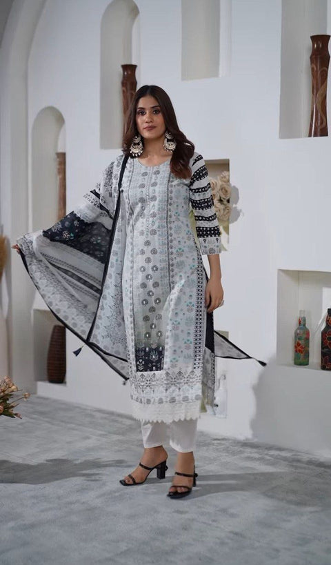 New Premium digital prints Georgette Dupttapair kurti Suit Set