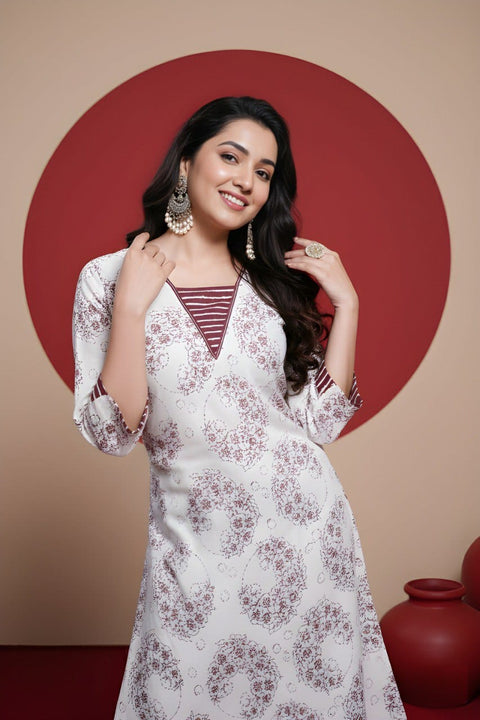 New Cotton printed a-line kurta with plazzo