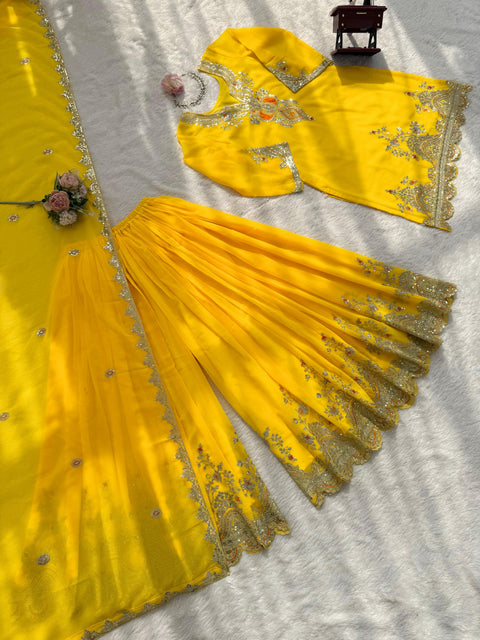 New Beautiful Elegant Ethnic WearDesigner Sharara Set