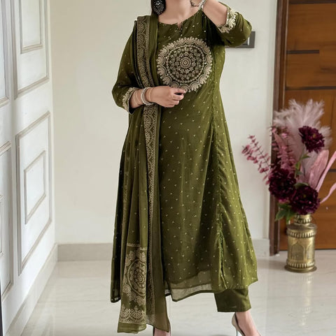 New  Bottom-premium cotton Anarkali set
