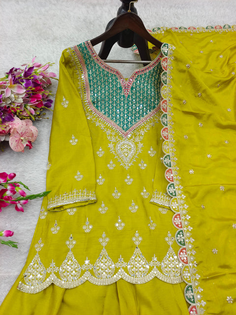 New Designer Party Sharara Suit & Dupatta Set