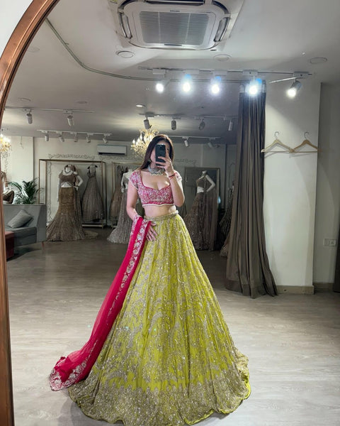 New Premium Georgette Embellished With Beautiful Designer Lehenga