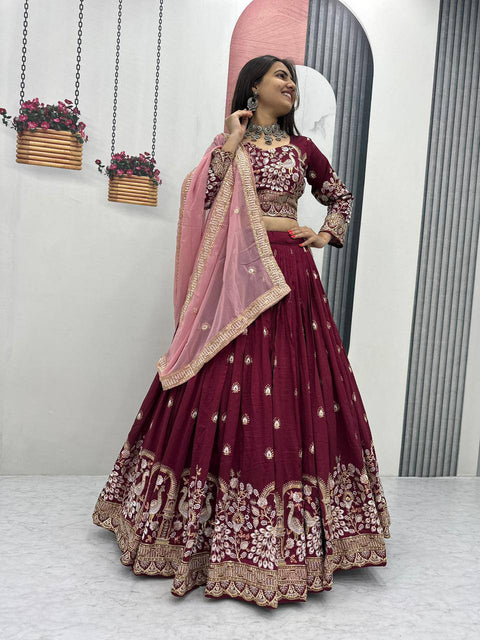 New Heavy Embroidery Thread & Sequence Work  Lehenga Choli