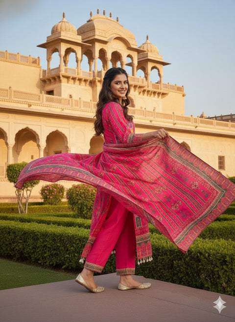 New Premium DIYA PINK  READYMADE Suit