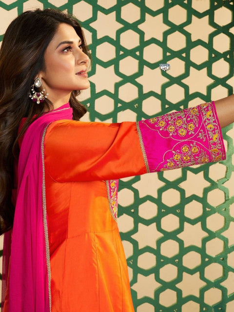 New Premium Chanderi Cotton with inner Kurti with Duppata