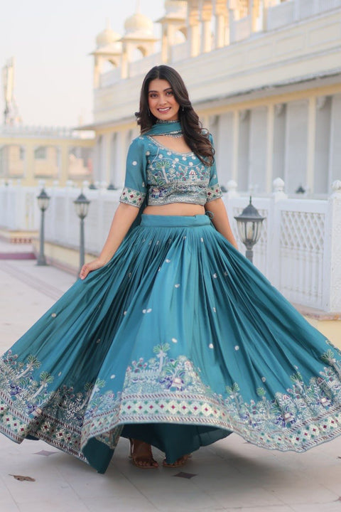 New Launching Heavy  Embroidery Sequence & Thred Work Lehenga Choli