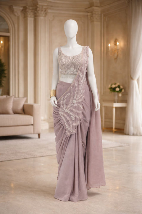 New Super Trending Embroidery Sequence work ready to wear saree