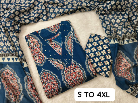 New Premium JAIPURI FABRIC  KURTI & PENT WITH DUPATTA