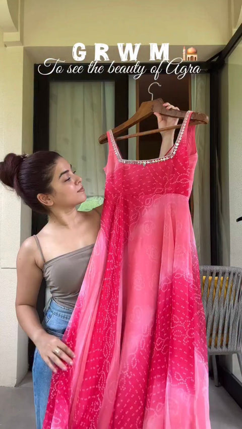 New Festival, MarriageSeason ,Party Wear Look Pure Gerorrget Chiffon  Gown