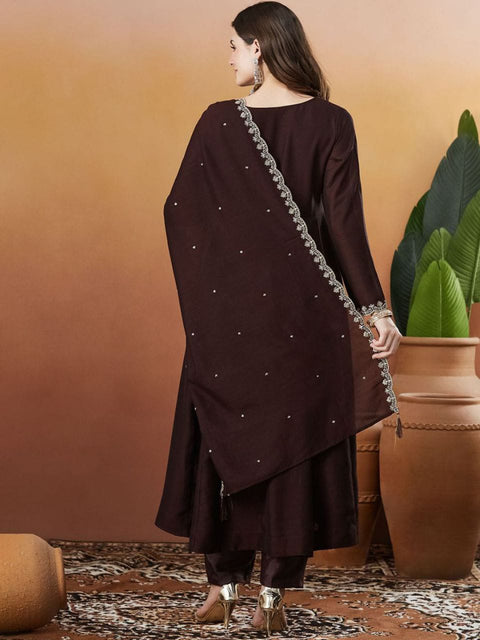 New VICHITRA SILK WITH SEQUENCE CODING EMBROIDERY WORK Dress