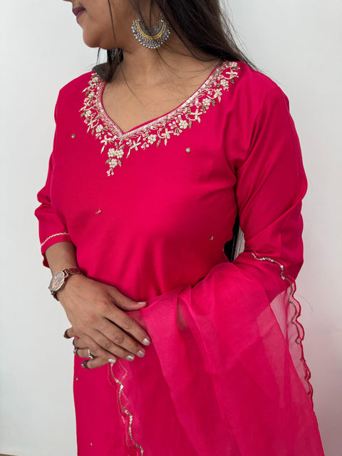 New Super Trending Embroidery cording work ready to wear saree with full koti