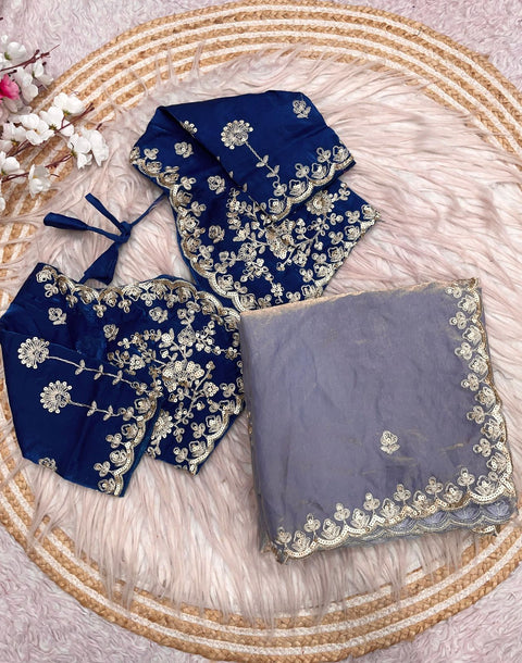 New Coding Embroidery work with Cutwork BorderFendy Satin Silk saree