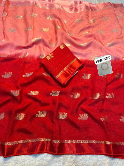 New arrivals Pure viscose soft Jute Khadi fabric saree
