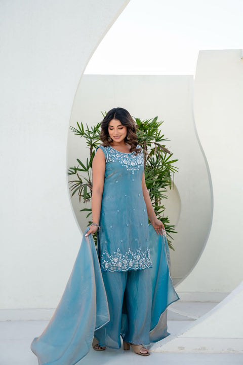 New Ready-Made Kurti , Plazzo And Dupatta