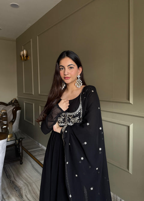 New Premium HEAVY PURE FOX GEORGETTE FABRIC Gown