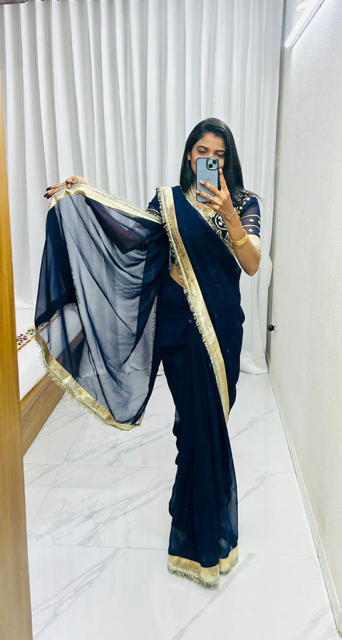 New Premium LaunchOriginal Hand Charkhi Gotta PattiSaree