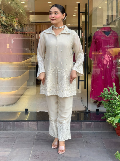 New Premium Party Wear Look Pure Chanderi Silk & CORD SET Set