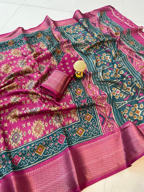 New soft dola silk saree with jequrd boder beutiful bandhej saree
