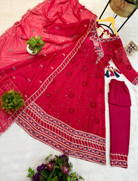 New FESTIVAL SPECIAL EMBROIDERED GOWN WITH DUPATTA & PENT3 PIECE EMBROIDERED GOWN
