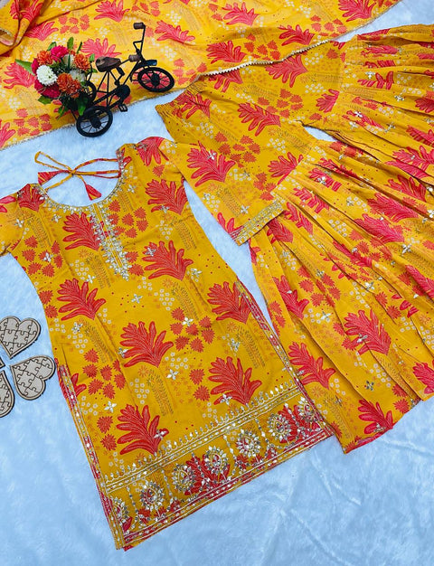 New PREMIUM DESIGNER READYMADE TOP PLAZZO & DUPATTA