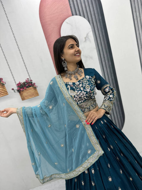 New Heavy Embroidery Thread & Sequence Work  Lehenga Choli