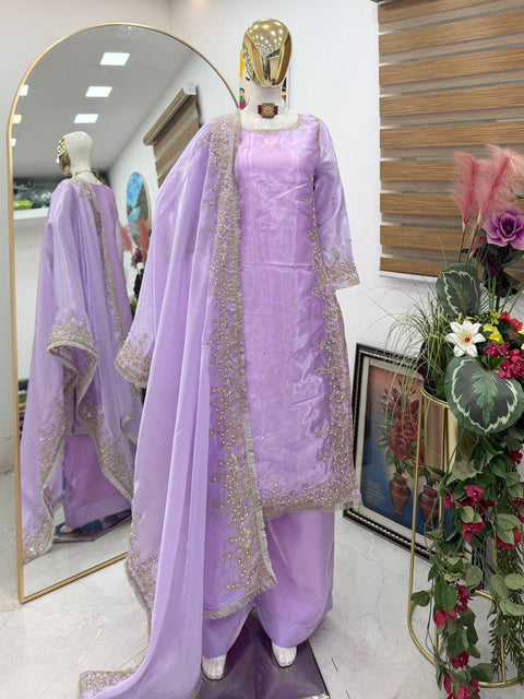 New Designer Party Top Pallazo & Dupatta Set