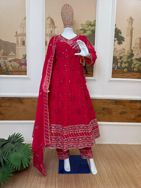 New FESTIVAL SPECIAL EMBROIDERED GOWN WITH DUPATTA & PENT3 PIECE EMBROIDERED GOWN