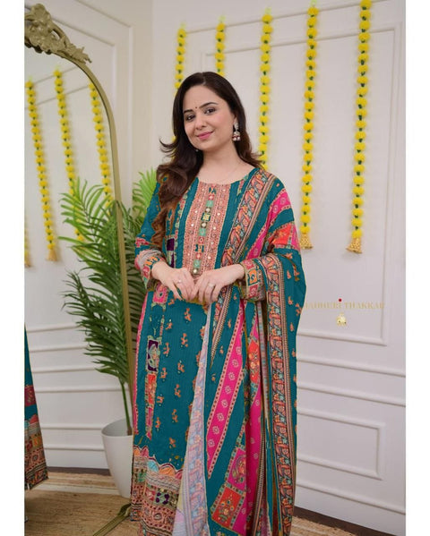 NEW LAUNCHING digital printssequin embroidery and lace detailings Pakistani Suit