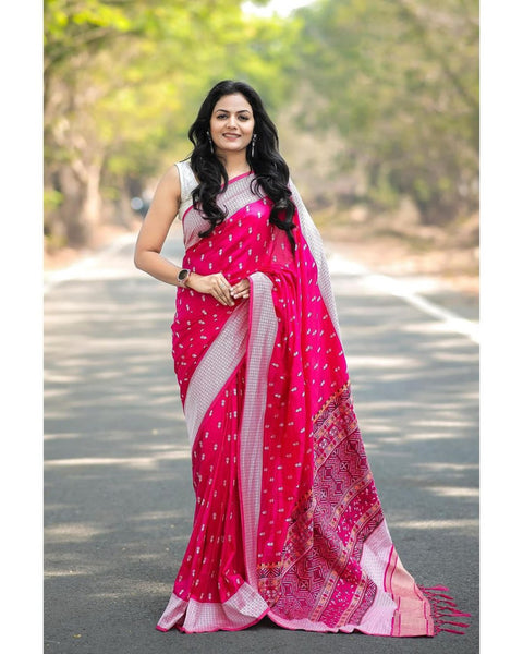 New gorgeous Solid Jacquard weave  perfect look Banarasi Soft Silk Saree