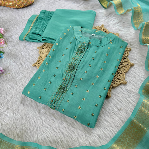 New Designers Kurti Pent Dupatta 3 pic Set