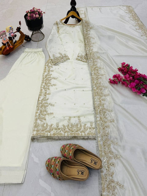 New Designer Party Top Pallazo & Dupatta Set