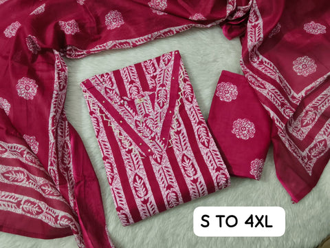 New Premium JAIPURI FABRIC  KURTI & PENT WITH DUPATTA