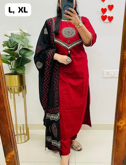 New beautiful  Heavy Cotton handwork weaving and prints Suit Set