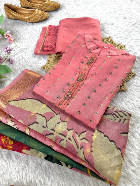 New Designers Kurti Pent Dupatta 3 pic Set