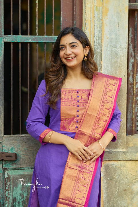 NEW ARIVELLS  SPECIAL CHANDAN SUIT SET