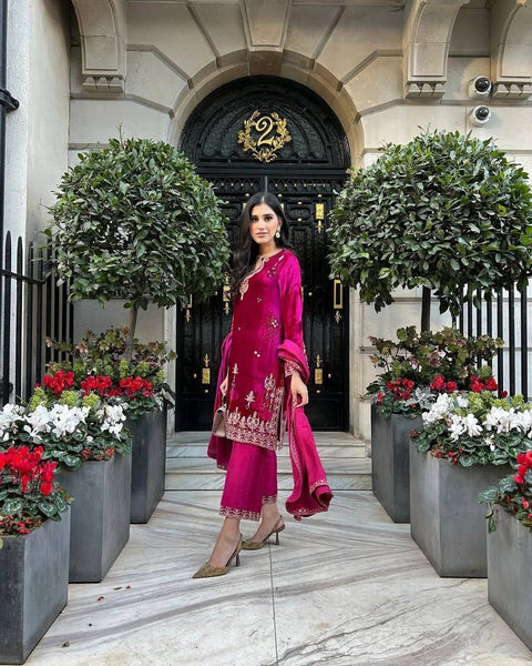 NEWLY LAUNCHED VELVET KURTI-PLAZZO SET
