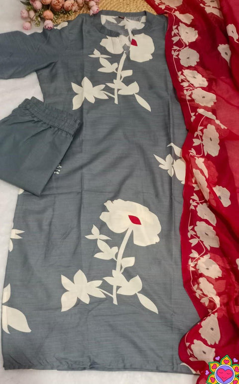 New Premium SLUB COTTON & OLL OVER PRINTED  Dres