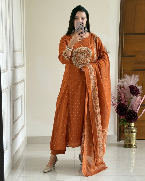 New  Bottom-premium cotton Anarkali set