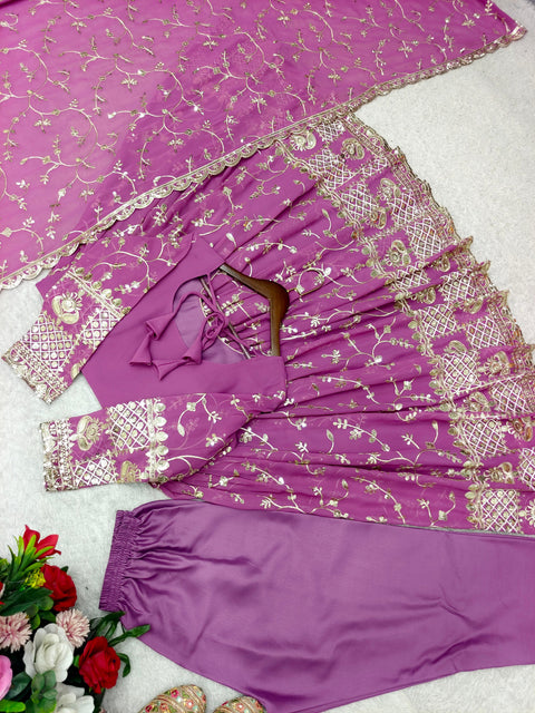 New Design Trending Fox Georgette Gwon and Pent and dupatta