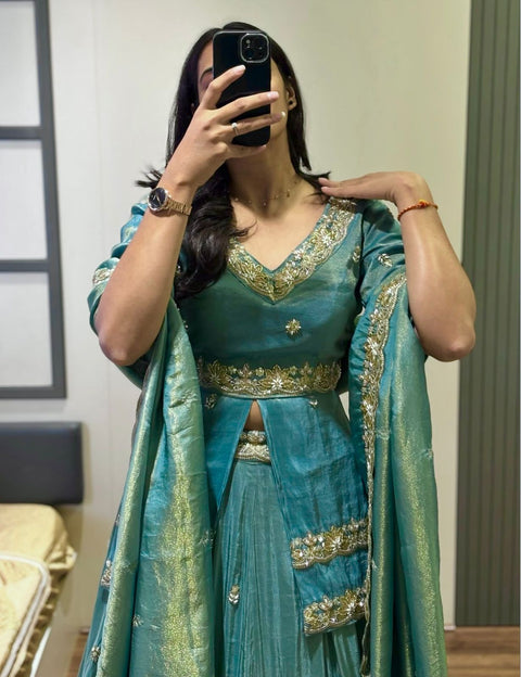 New Launching Wedding wear Chinon silk Lehenga Choli