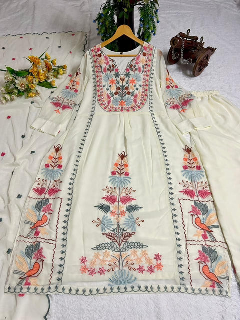 New Beautiful Heavy fox Georgette fabric Fancy moti Work Dress
