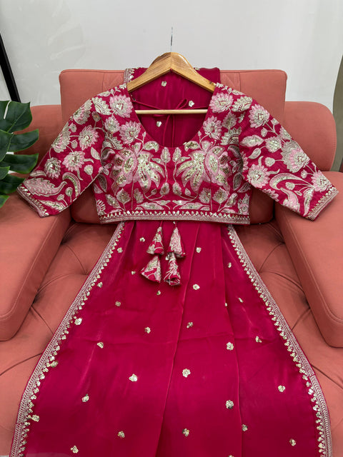New Premium Thred & Sequnce work beautiful Designer Saree