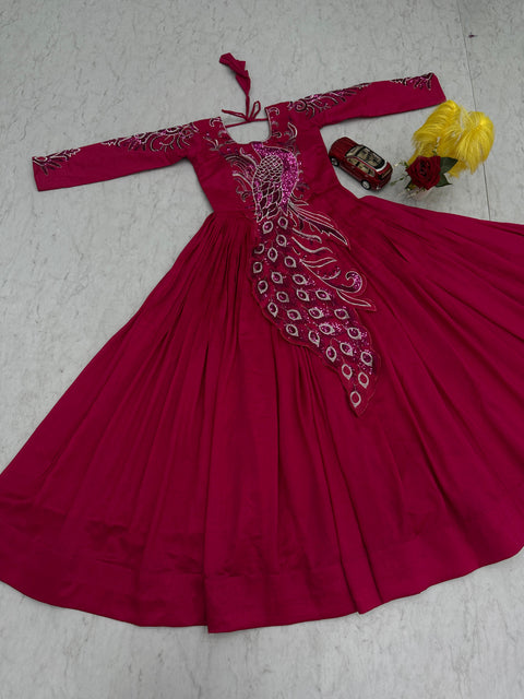 New Heavy Embrodery Sequence Work  Embroidered Gown