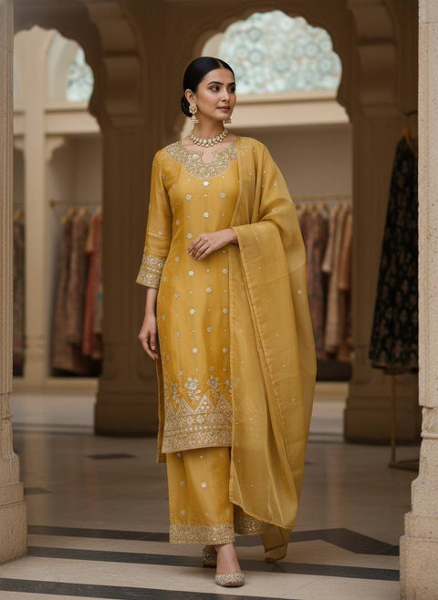 NEWLY LAUNCHED GMY SILK KURTI & PLAZZO SET