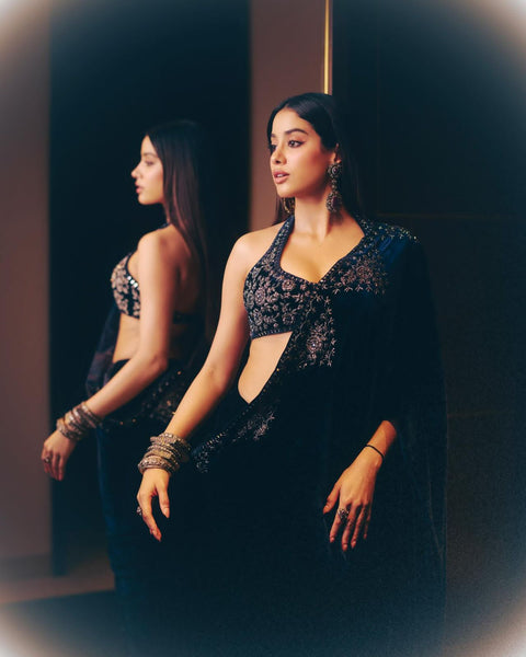 New SPECIAL WEDDING SUPERHIT TRENDING VELVET SAREE WITH EMBROIDERY WORK