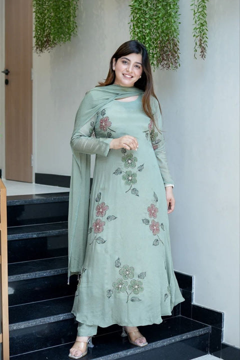 New Party Wear Look Top , Pent, Duppata 3PIECE SUIT