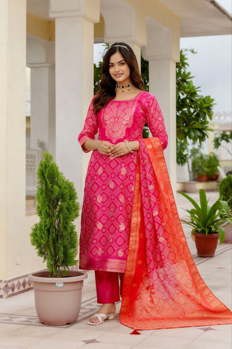New Premium PURE CHANDERI COTTON Kurti with DUPATTA SETS
